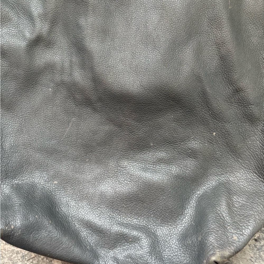 Rare Baggu Distressed Raw Milled Leather Tote, Slate Grey - Picture 4 of 13